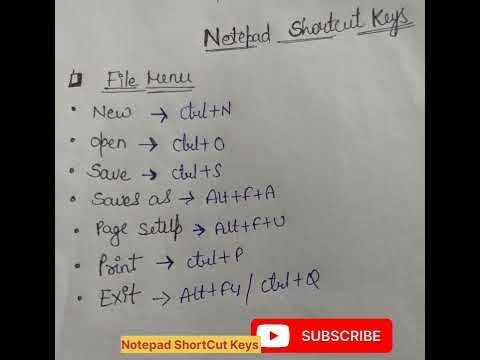 Notepad ShortCut Keys #youtubeshorts #shorts #shortsfeed 