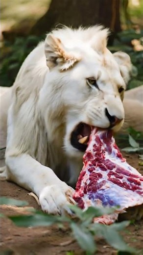Lion’s Sharp Teeth Tearing Through Meat! #WildLife