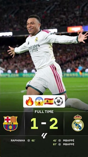 Kylian Mbappé's late winner gives Real Madrid a win in the first Clásico of the season 😮‍💨🔥