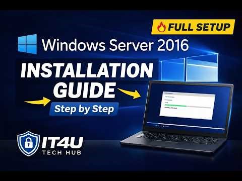 Windows Server 2016 Download & Installation Step by Step | Full Guide | IT4U Tech Hub