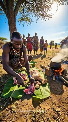 Traditional African Goat Cooking Under Acacia