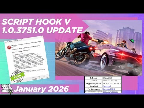 GTA 5 Script Hook V Critical Error FIXED | Latest 3751 Update Download (Jan 28 2026)
