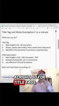Title Tag and Meta Description in one minute! - Improve your Local SEO and Digital Marketing in 2026