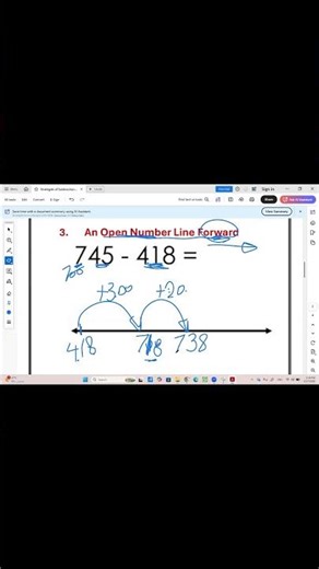 Hundreds Subtraction Strategy #3- An Open Number Line (Forward) Strategy