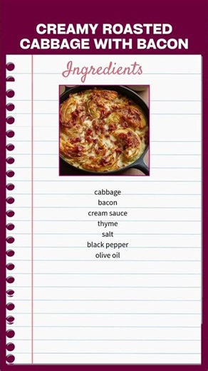 Creamy Roasted Cabbage with Bacon