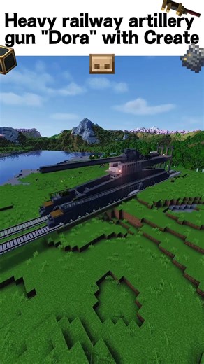 Heavy railway artillery gun "Dora" with Create mod | in Minecraft