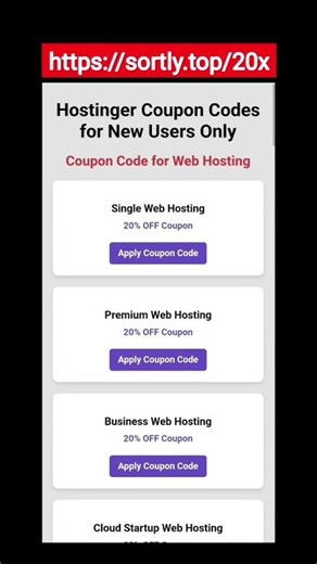 Hostinger Coupon Code 2026 - Hostinger Cloud Hosting, VPS Hosting, Web Hosting Discount Coupon Code
