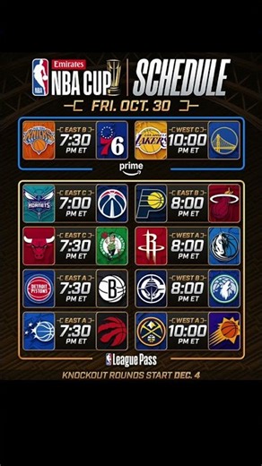 NBA schedule game for October 30 ￼