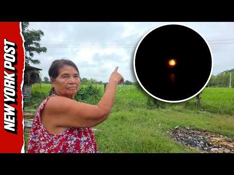 Alarmed Family Captures Unexplained Glowing Red Light Above Thailand Rice Field