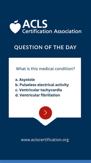 Question of the Day | ACLS Practice Test Question #11 #acls #aclscertification #shorts