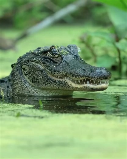 At the end of a long struggle to swallow a large snake, this American alligator in Florida produces bubbles from its eyes