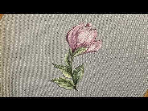 Magnolia Flower Satin Embroidery | Beautiful Hand Stitch Technique Tutorial