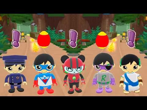 TAG WITH RYAN DARK TITAN VS AMERICAN TITAN VS SGT AND FIRE CHIEF RYAN EGG SURPRISE GAMEPLAY