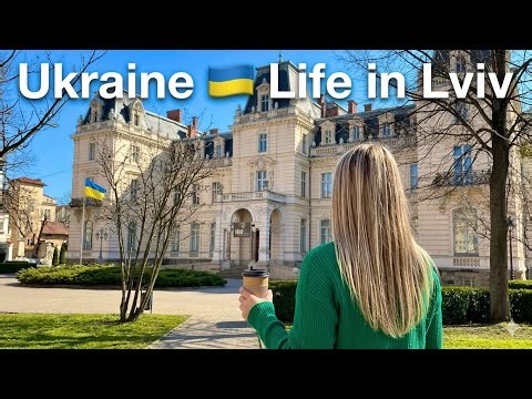 Ukraine 🇺🇦Lviv, Walking Tour: 4K Spring Virtual Walk.City Ambience (No Talking) Ukraine Life in Lviv