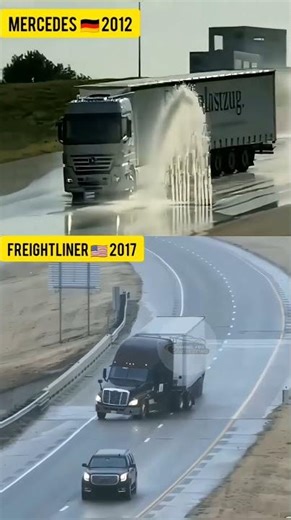MERCEDES vs FREIGHTLINER: The Wet Brake Stibility Disaster! 😱🌧️