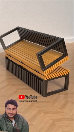 Outdoor Convertible Bench Design #furnituredesign #home #youtubeshorts