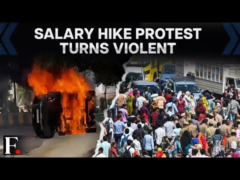 Noida: Workers’ Protest Over Salary Turns Violent, Vehicle Set on Fire | FP Video