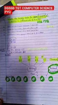 Most Expected ASCII Question for DSSSB TGT CS | PYQ Series Day 3 | Binary Conversion Trick