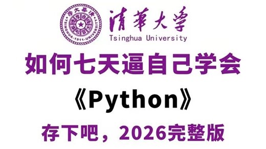 【Python教程】这绝对是26年B站最全最细致的Python零基础全套教程，资深程序员手把手授课，全程干货无废话，一周从小白到大神！存下吧！学完即可接单就业！