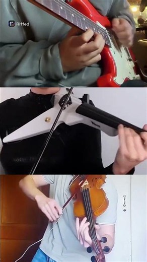 counting stars on electric guitar, then two violins joined in