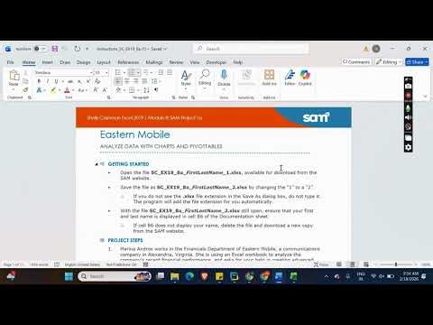 Shelly Cashman Excel 2019 | Module 8: SAM Project 1a Eastern Mobile #shellycashman