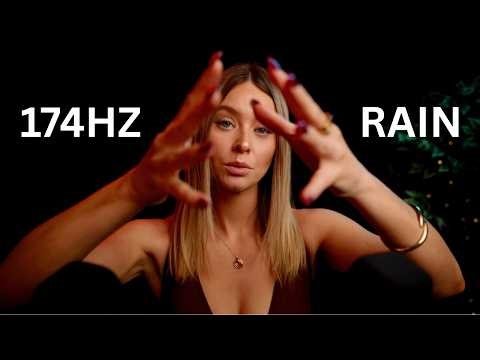 ASMR Hypnotic Hand Movements, Healing/Relief & Rain (174Hz)