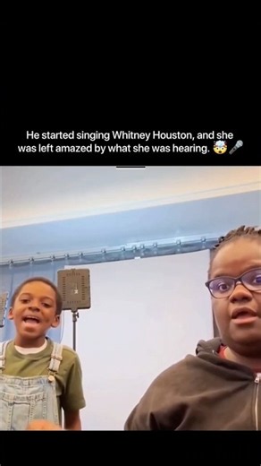 He started singing Whitney Houston, and she was left amazed by what she was hearing #music #usa #fyp
