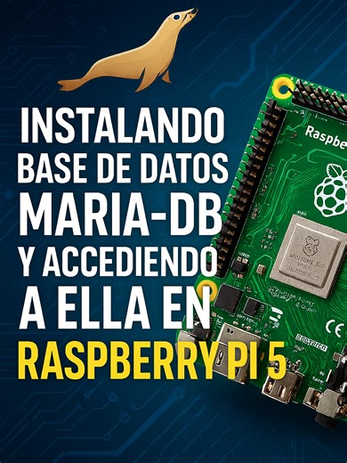 Instala MariaDB en Raspberry Pi 5 ¡Y accede desde Windows! 🔥 ¿Quieres convertir tu Raspberry Pi 5 en un servidor de base de datos IoT? ¡Este es tu video! En este tutorial paso a paso, instalamos MariaDB (la hermana de MySQL) en tu Raspberry Pi 5, creamos un usuario seguro, habilitamos acceso remoto… ¡y lo conectamos desde Windows con DBeaver! Perfecto para proyectos IoT, cloud local o automatización. 📌 Qué verás en este video: Instalación de MariaDB Server en Raspberry Pi 5 Creación de usuario