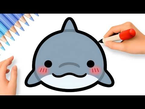 HOW TO DRAW A KAWAII DOLPHIN 🐬 EASY STEP BY STEP!