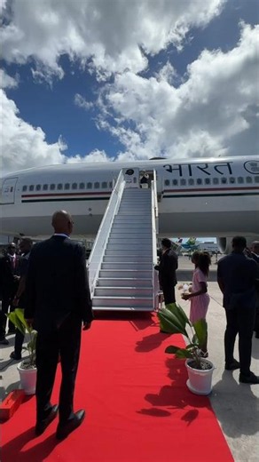A welcome to remember in Seychelles! President Herminie receives PM Modi upon his arrival