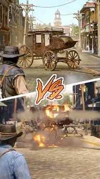 RDR1 VS RDR2 - Wagon Explosion Comparison #shorts #rdr2 #reddeadredemption2 #comparison #rdr1