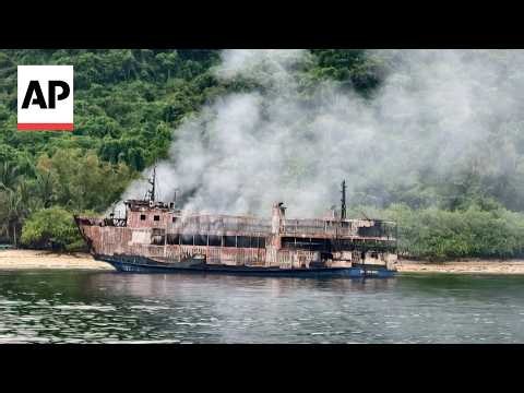 At least 5 dead and dozens missing after a passenger ferry fire in the Philippines