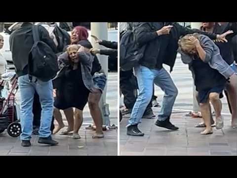 Woman arrested in brutal attack on street vendor in Los Angeles