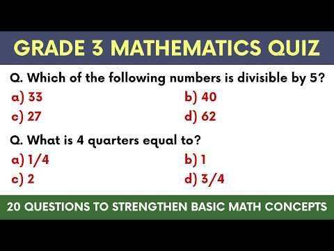 Grade 3 Mathematics Quiz | 20 Questions for Kids | Online Learning Practice | Math Test for Children