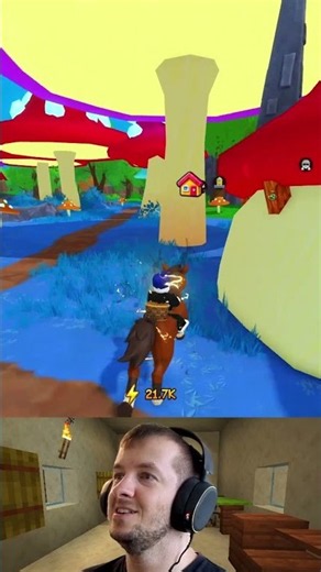 I've discovered a smurfs village in Roblox Ride A Pet