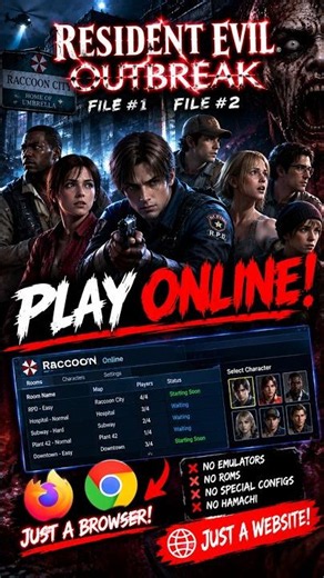 How to play RE Outbreak in your browser (EASY) 🤯✨ #residentevil #gaming #retro link below