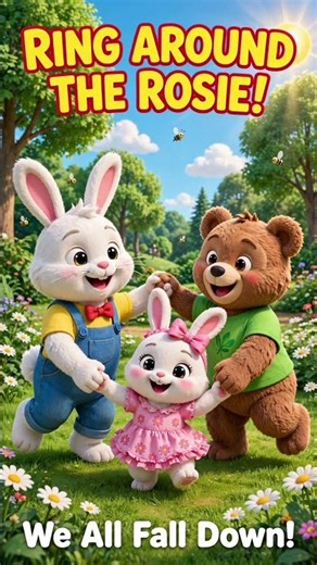 Ring Around The Rosie | We All Fall Down | Bunny & Bear Dance Song for Toddlers