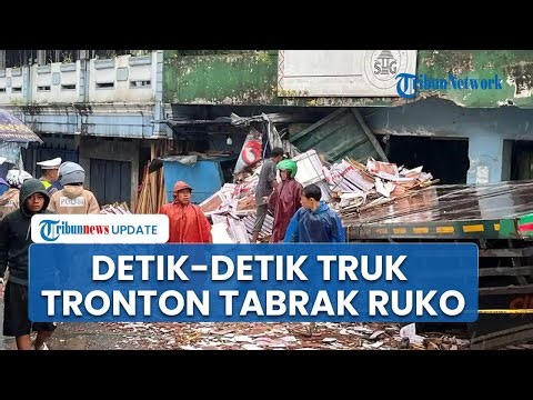 CCTV Detik-detik Kecelakaan di Pasar Kertek Wonosobo, Truk Tronton Diduga Rem Blong Tabrak Ruko