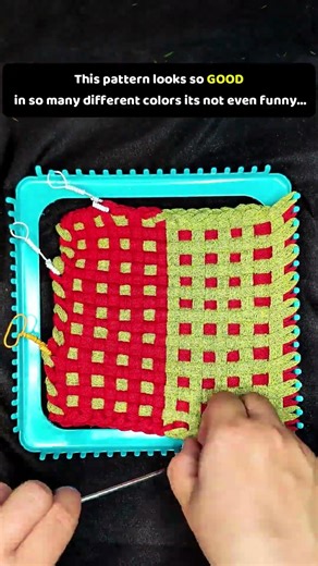 🟥 Easy Split Grid Pattern 🪡 Loom Timelapse
