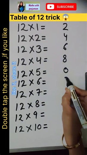 Table of 12 Advance way😱| AdvanceTable Trick | 12 ka pahada | #maths #mathstricks #shortsfeed #viral