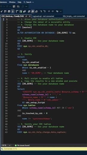 CDC Quick Configuration Steps