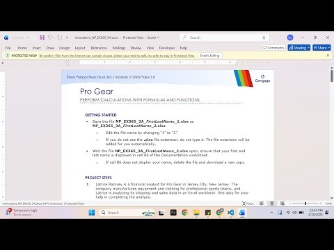 New Perspectives Excel 365 | Module 3: SAM Project A Pro Gear