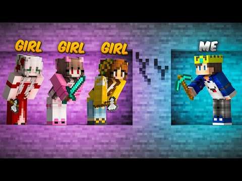 Minecraft Manhunt BOYS vs 3 GIRLS!!
