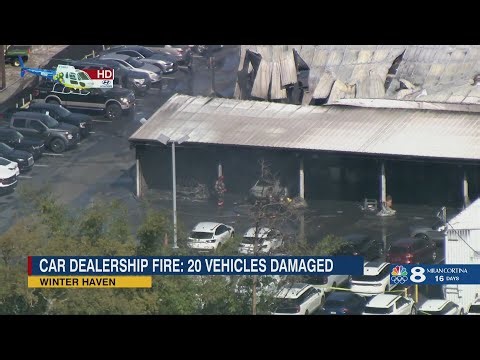 Fire engulfs 20 vehicles at Winter Haven car dealership