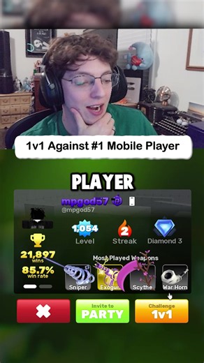 Number one mobile player…. @mpgod57 #incublox #roblox #1v1 | mpgod57
