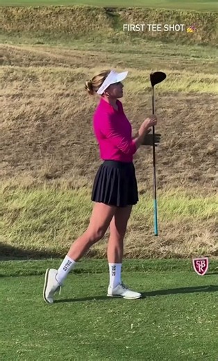 First Tee short 🚀# #golf #gracecharis #golfswing #golfer