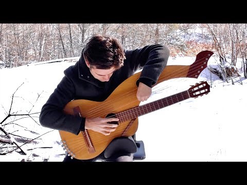 God Rest Ye Merry Gentlemen - 18 String Harp Guitar (Calm Christmas Music)
