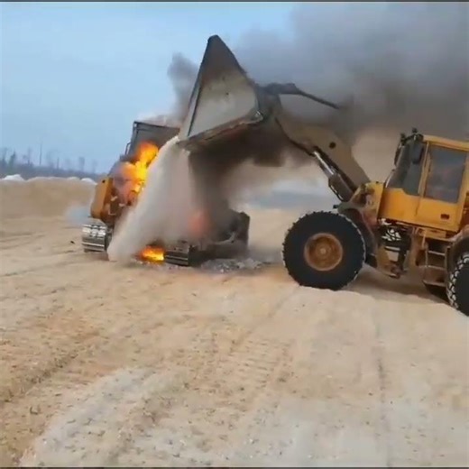 One mistake can cost a lot | Mining accident | Caught fire #accident #big #fire #excavator #machine