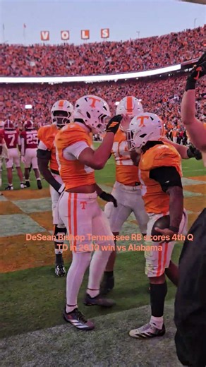 DeSean Bishop Tennessee RB scores 4th Q TD in 26.10 win vs Alabama @APaSwECit A.P. Steadham