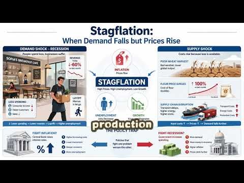 Stagflation Explained: Why Prices Rise During a Recession (Simple Example)